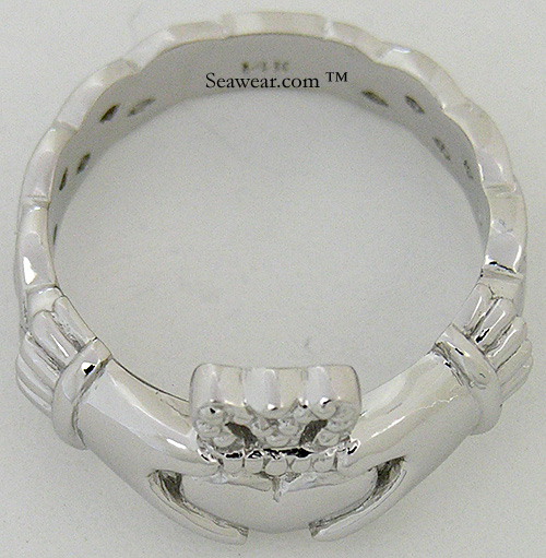 top view of Celtic Claddagh ring
