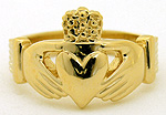 gents gold Claddagh ring