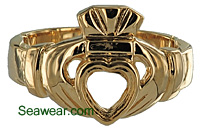 Claddagh ring with bezel setting for 6mm heart