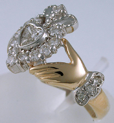 diamond Claddagh ring