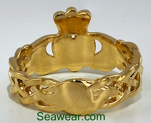 Celtic knot weave Claddagh ring