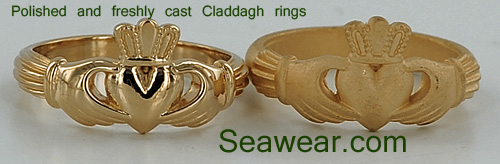 lost wax cast Claddagh rings
