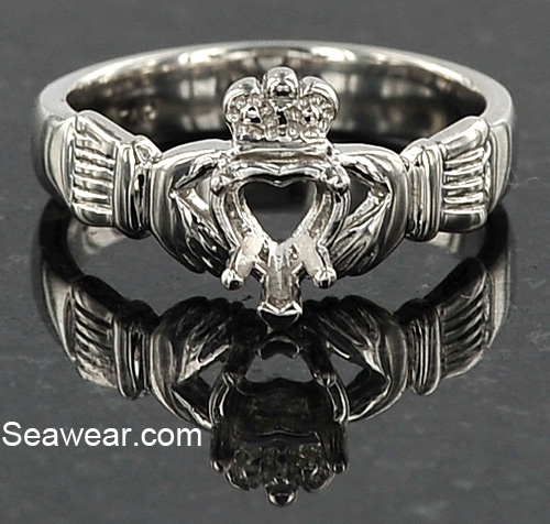 platinum Claddagh engagement ring