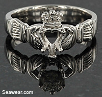 platinum Claddagh engagement ring setting