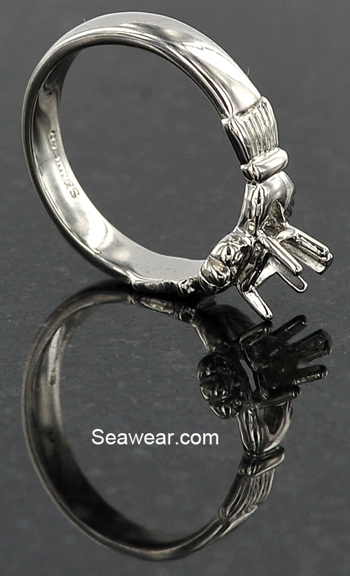 platinum Claddagh engagement ring