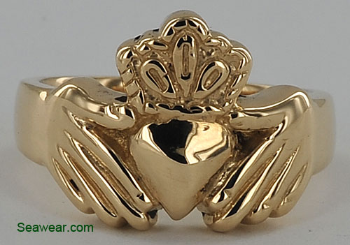 14k gold Southie Claddagh ring