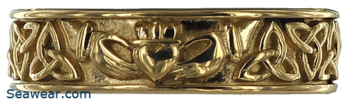 14k gold trinity knot Claddagh wedding band