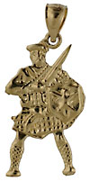 braveheart scottish warrior gold pendant
