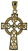 14k Celtic Cross filigree open knot