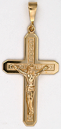 14kt gold Celtic knot crucifix