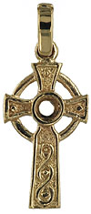 14k gold Celtic stone cross