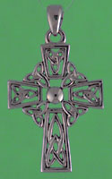 14kt white gold trinity knot cross