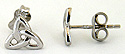 14k white gold trinity knot post earrings with double notch posts