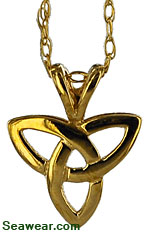 gold trinity knot jewelry necklace pendant 