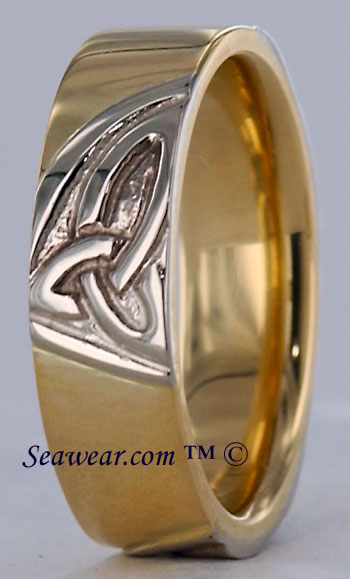 14k triple trinity knot wedding band