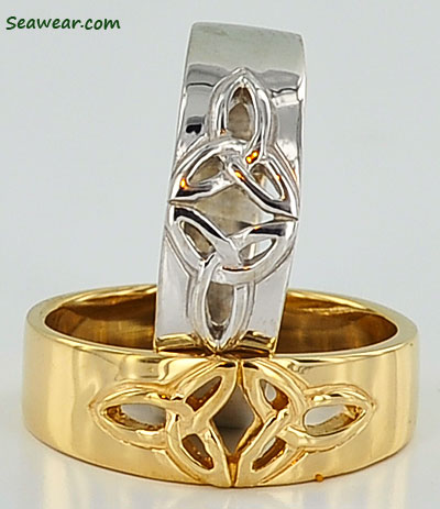 Irish love knot wedding rings