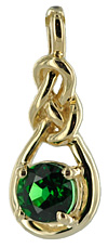 14kt Celtic love-knot pendant with 1/2 carat Tsavorite