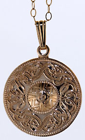 large 14kt Warrior Shield pendant and necklace