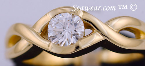 14kt Celtic engagement ring with .52ct diamond