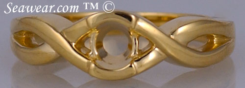 14k gold Celtic weave engagement ring for 1/2 carat round stone