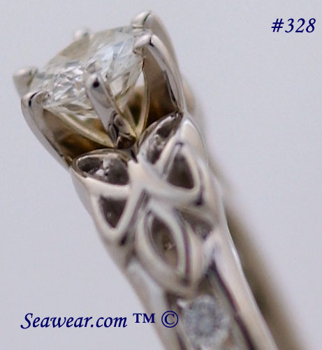 white gold Irish engagement ring with EGL certified diamond