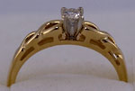 14kt Celtic engagement ring with .15ct VS diamond