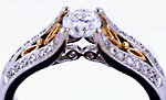 14k engagement ring iwht 28 side diamonds and 1/2 ct center diamond