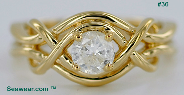 14kt Celtic love knot engagement ring