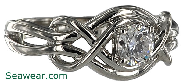 platinum Celtic love knot engagement ring