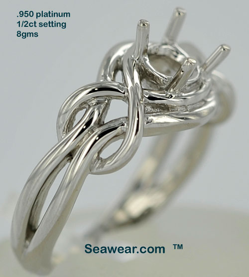 platinum Celtic love knot setting