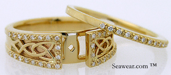 gold diamond Celtic knot engagement rings