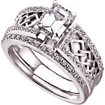 Celtic engagement ring wedding set