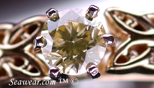 Irish engagement ring yellow diamond natural light
