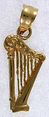 14kt gold irish celtic harp