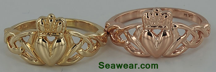 rose gold claddagh ring