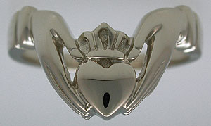 white gold Claddagh enhancer ring