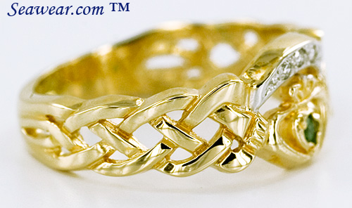 diamond Celtic Claddagh ring