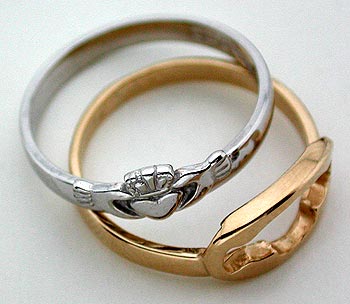 two piece claddagh puzzle ring