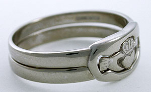 white gold Claddagh puzzle ring