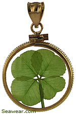 14k four  4 leaf clover jewelry necklace