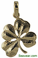 14k four leaf clover jewelry pendant