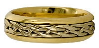 14kt two tone Celtic knot wedding band