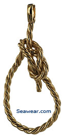 gold bowline knot necklace pendant