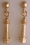 14kt  gold lighthouse earrings