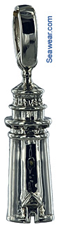 premium white gold Cape May New Jersey lighthouse necklace pendant