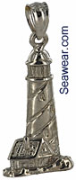 14kt white gold small lighthouse necklace pendant