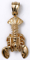 14kt gold Maine lobster jewelry  pendant