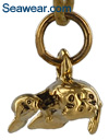 gold mother manatee and baby jewelry necklace charm