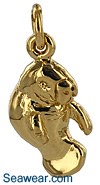 gold baby manatee jewelry charm