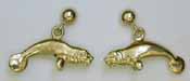 14kt gold manatee earrings